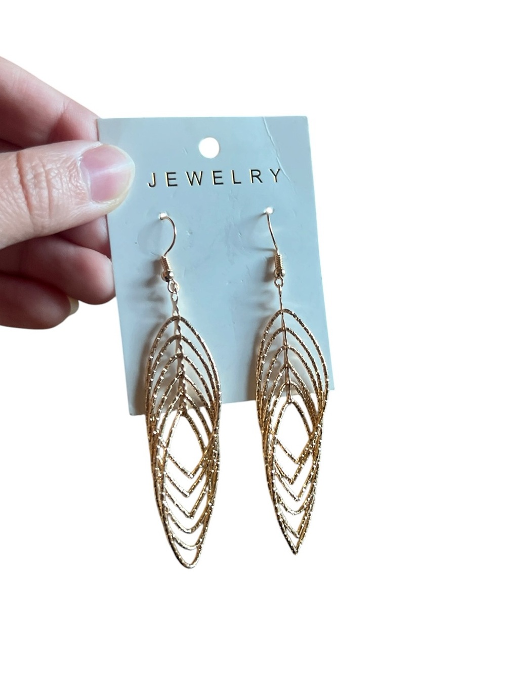 Gold Layered Open Filigree Leaf Marquise Dangle Drop Earrings